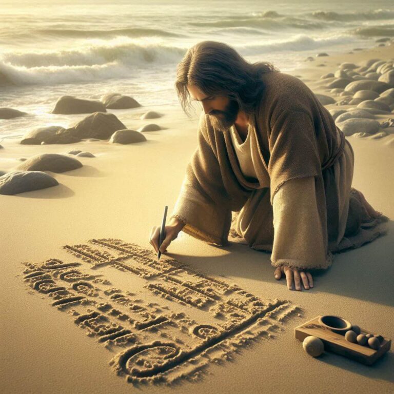 o que jesus escreveu no chão em joão 8
