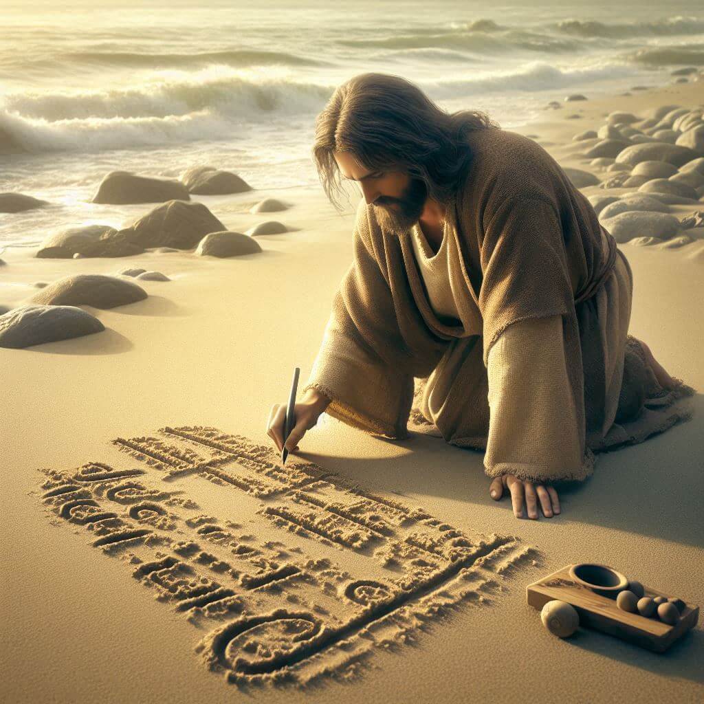 o que jesus escreveu no chão em joão 8